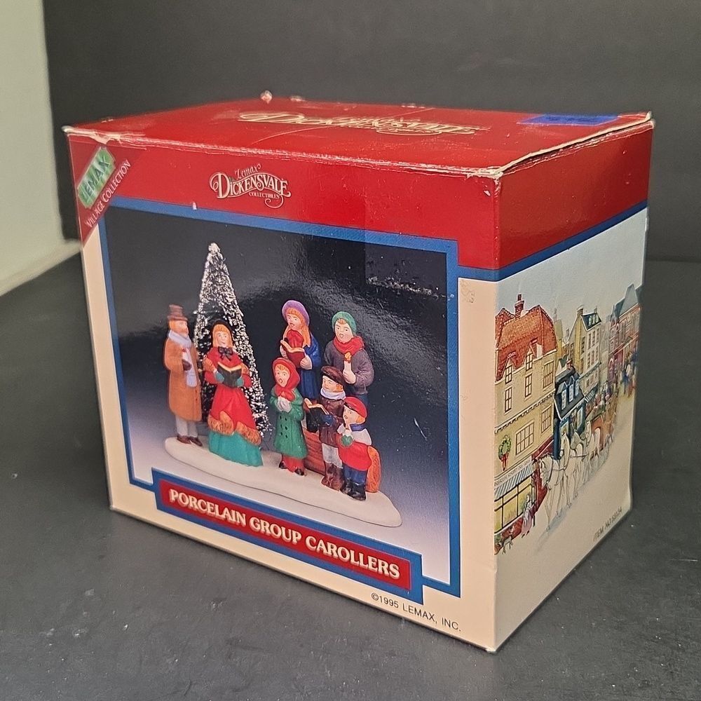 1995 Vintage Lemax Christmas Porcelain Group Carollers #53134 Village Collection - Picture 7 of 8